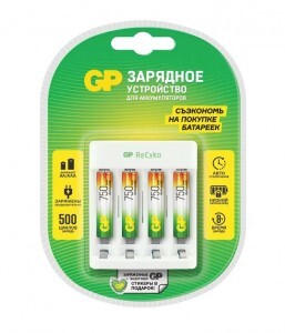 Зарядное устройство GP R03/R6x2/4  (+акк.4xR03x750mAh) GP E411/75AAAHCCS-2CR1