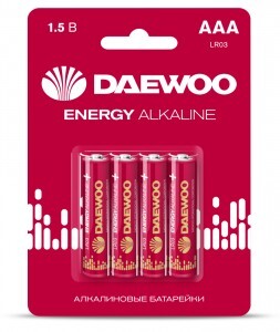 Элемент питания Daewoo  Energy Alkaline LR03/286 BL4