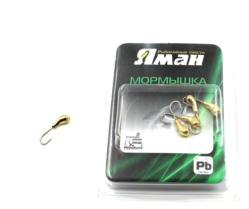 Мормышка "ЯМАН" уралка с отв.,цв.GOLD PLATED, d 5, вес 1,0 г (уп. 5 шт.)