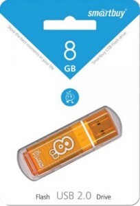 Флэш-диск (флэшка) USB  8Gb SmartBuy Glossy  Orange SB8GBGS-Or (1107)