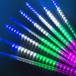 Гирлянда-нить ул. «Тающие сосульки 8шт» 384LED разноцв. 2,5м.*50см,  IP44 SE-TUBE-848M