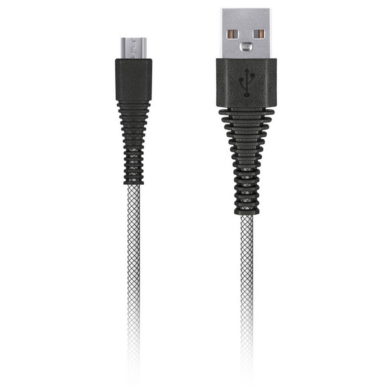 Кабель Smartbuy Сarbon, USB - micro-USB, экстрапрочный, 2A output, 1м, белый