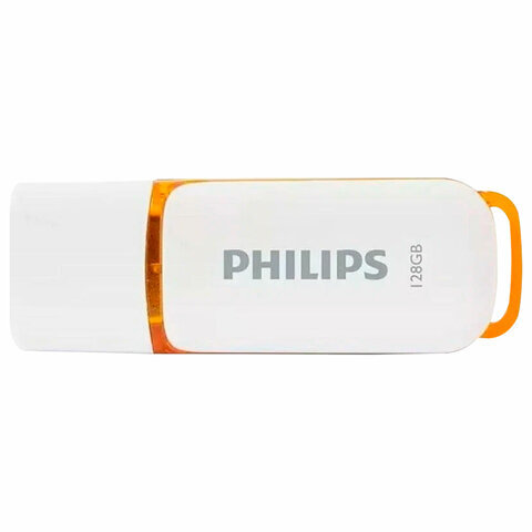 Флеш-диск 128 GB PHILIPS SNOW, разъем USB 2.0, желтый, FM12FD70B/97