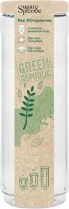 Банка д/сыпучих продуктов Green Republic 1,6л пластик,лен SE2250GR Sugar&Spice