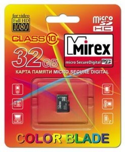 Флэш-карта (памяти) microSDHC 32GB class10 MIREX без адаптера