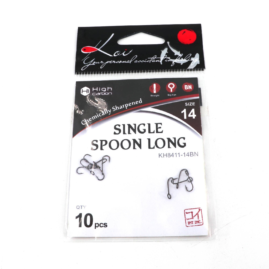 Крючок KOI "SINGLE SPOON LONG", размер 14 (INT), цвет BN (10 шт.)