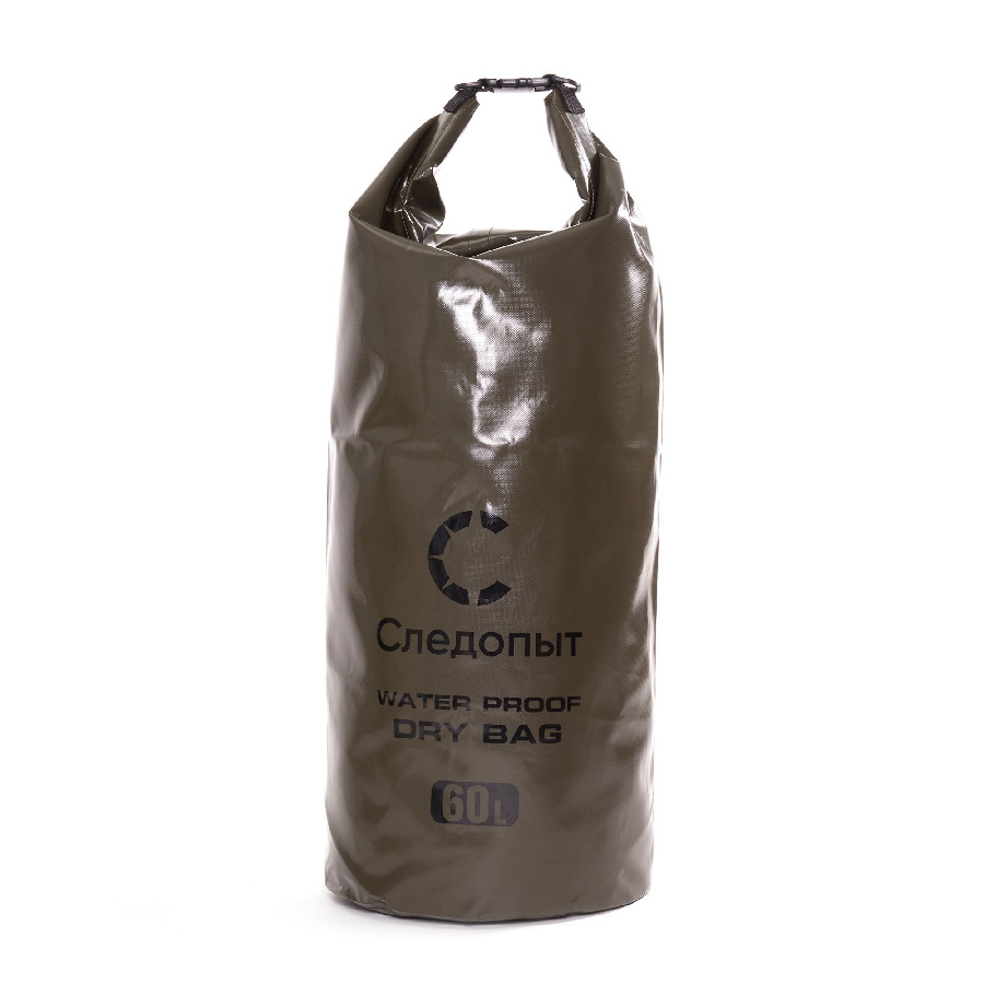 Гермомешок "СЛЕДОПЫТ - Dry Bag" без лямок, 60 л, цв. хаки/30/25/20/