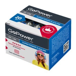 Элемент питания GoPower LR6 BOX20 S4 Alkaline 1.5V