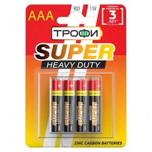 Элемент питания ТРОФИ SUPER HEAVY DUTY R03/286 BL4