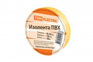 TDM Изолента ПВХ 15/10 желтая (10!) SQ0526-0022