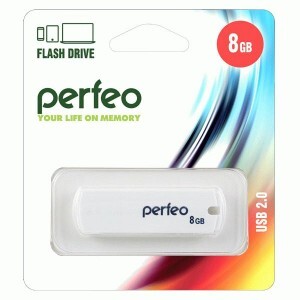 Флэш-диск USB  8Gb Perfeo White C05 PF-C05W008