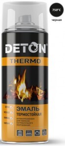 DETON Thermo Эмаль аэрозоль 520мл термостойкая ЧЕРНАЯ арт.DTN-A70666