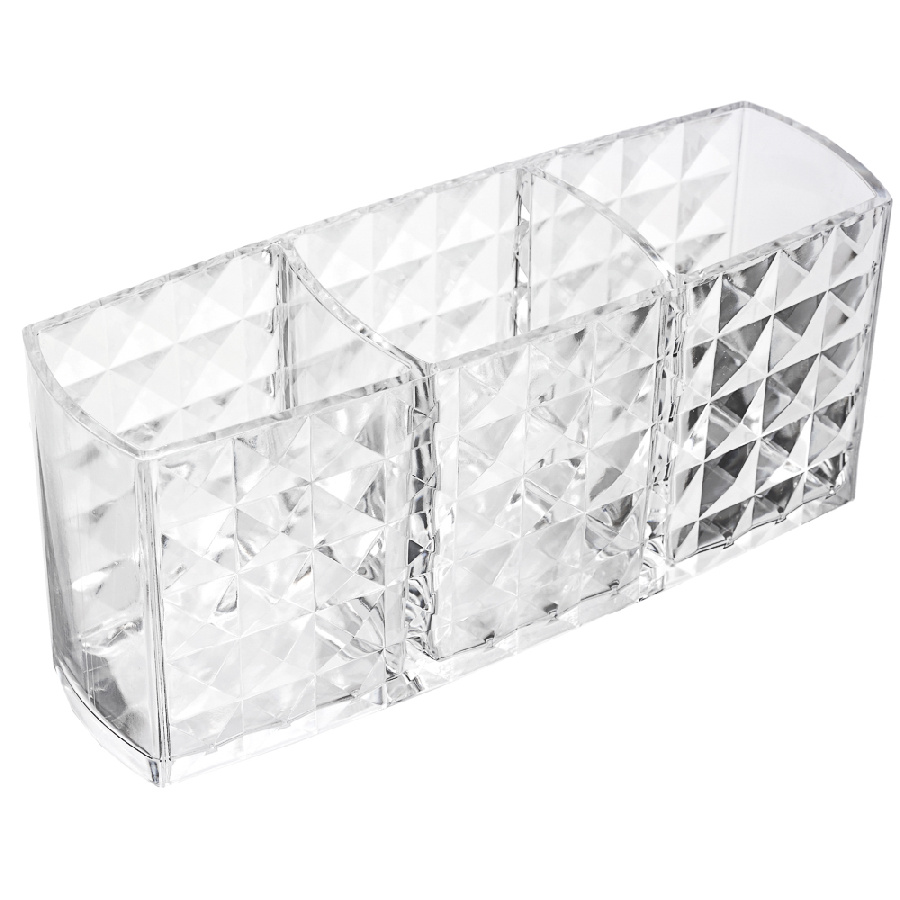 VETTA Органайзер для кистей и косметики CRYSTAL, полистирол, 19x6,3x8 см, 3 отдела