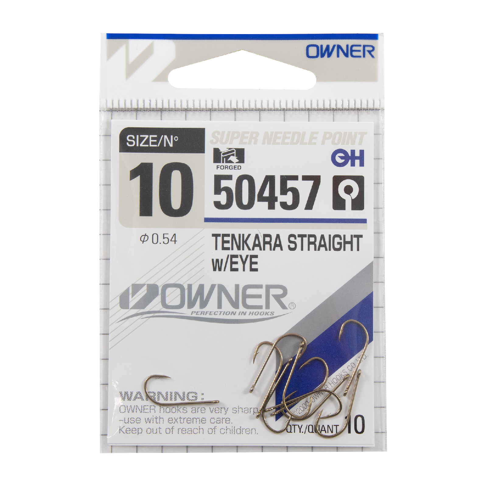 Крючок OWNER Tenkara Straight w/eye brown №10 10шт