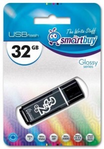 Флэш-диск (флэшка) USB 32Gb SmartBuy Glossy  Black SB32GBGS-K