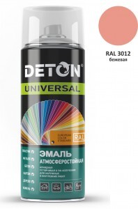 DETON Universal Эмаль аэрозоль 520мл алкид атмосферост. RAL3012 БЕЖЕВАЯ арт.DTN-A70648