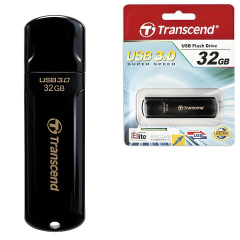 Флеш-диск 32 GB, TRANSCEND Jetflash 700, USB 3.0, черный, TS32GJF700