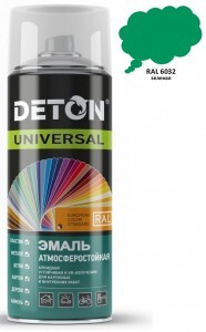 DETON Universal Эмаль аэрозоль 520мл алкид атмосферост. RAL6032 ЗЕЛЕНАЯ арт.DTN-A46793