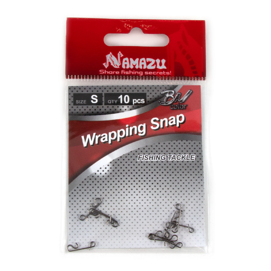 Безузловая застежка Namazu WRAPPING SNAP, цв. BN, р. S, test-4 кг (уп.10 шт)/1000/