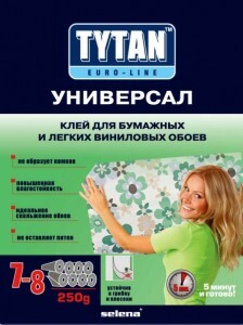 Tytan (Титан) Euro-line Универсал клей д/бумажных и легких виниловых обоев 250г, арт.7017152