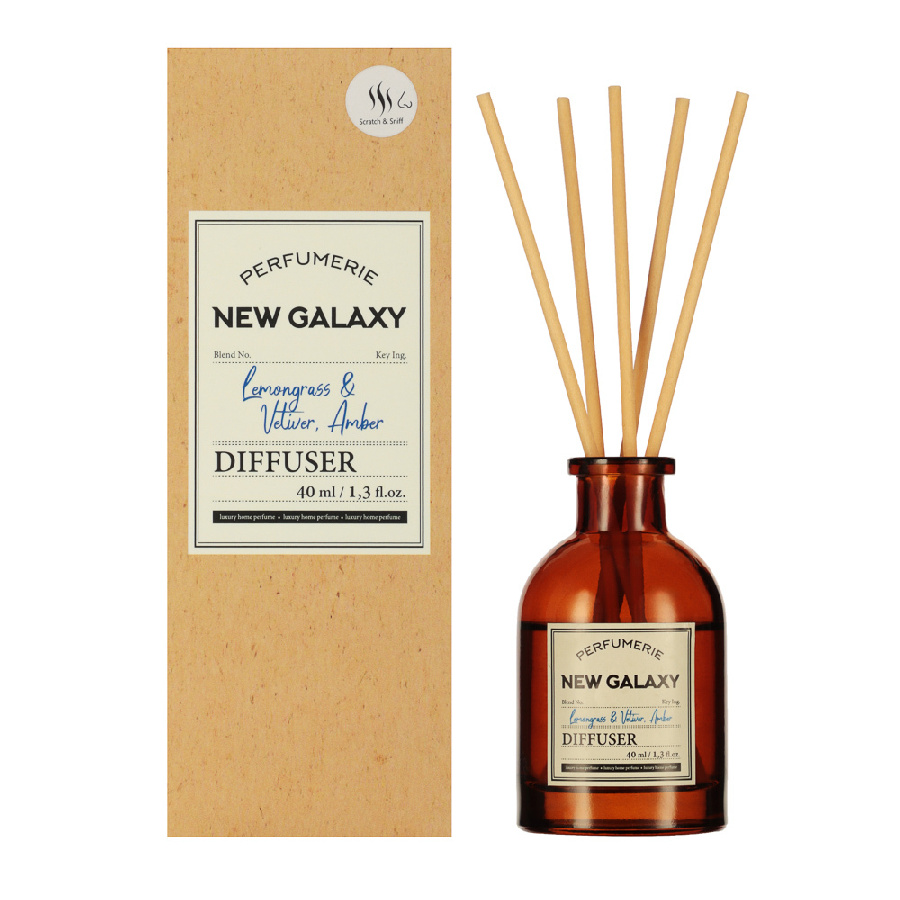 NEW GALAXY Диффузор Perfumerie, Lemongrass & Vetiver, Amber, 40мл